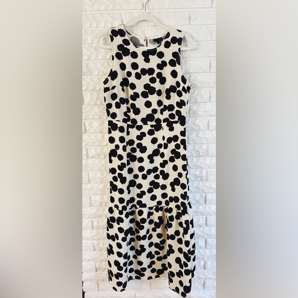 Who What Wear Black and Cream Midi Sundress - Picture 2 of 5